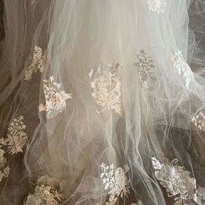 Elegant White Floral Lace Fabric